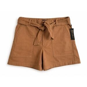 Banana Republic NWT Tie-Waist Utility Shorts Tan Camel 14 Petite Iced Latte
